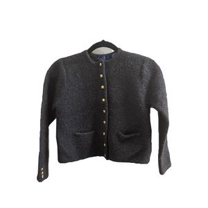 Karen Scott Pure Wool Youth Sweater with Gold Fashion Buttons